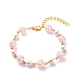 Bracelet en perles rondes en verre bling et perles d'imitation pour femme BJEW-JB08591-1