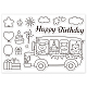 GLOBLELAND Happy Birthday Clear Stamps Animal Hiking Bus Silicone Clear Stamp Seals for Cards Making DIY Scrapbooking Photo Journal Album Decoration DIY-WH0167-56-672-6