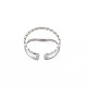 304 anello per polsino aperto da donna a doppia linea in acciaio inossidabile RJEW-S405-211P-2