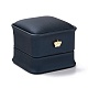 Puレザージュエリーボックス  レジンクラウン付き  リング包装箱用  正方形  マリンブルー  5.9x5.9x5cm CON-C012-03A-2