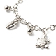Set di braccialetti con ciondoli in acciaio inossidabile a forma di stella marina e tartaruga e ciprea per donna ragazza BJEW-JB06984-7