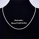 Collar de cadena de eslabones finos y delicados de plata de ley chapados en rodio para mujeres y hombres JN1096B-03-2