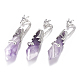 Natural & Synthetic Mixed Gemstone Big Pointed Pendants G-L521-F-P-2