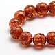 Buddhist Jewelry Beaded Findings Resin Imitation Amber Round Bead Strands RESI-L002-8mm-G013-3