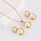 Комплекты из ожерелий и серег-колец из нержавеющей стали 304 PO6215-3-5
