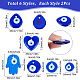 SUNNYCLUE 1 Box 12Pcs 6 Styles Glass Evil Eye Charm Lampwork Bead Charms Blue Hamsa Hand Heart Love Charm for Jewelry Making Charms Women Adults DIY Bracelet Necklace Earrings Crafts Supplies LAMP-SC0001-18-2