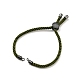 Наполовину готовые браслеты-слайдеры из скрученной миланской веревки FIND-G032-01B-17-2