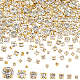 Olycraft 800 pièce 8 styles carrés à coudre sur strass en verre doré avec bord en laiton couture cristal strass vêtements accessoires pour chaussures vêtements robe de mariée sacs à main fabrication de bijoux KK-OC0001-36-1