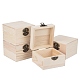 木製収納ボックス  アクセサリー箱  金属の留め金付き  バリーウッド  9.9x9.1x6.5cm  内径：76x75mm OBOX-WH0004-03-1