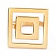 イオンプレーティング（ip）ユニセックス304ステンレスフィンガー指輪  正方形  ゴールドカラー  サイズ6~9  3mm  内径：16.5~18.9mm RJEW-Z008-09-G-1