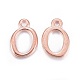 Rose Gold Plated Alloy Letter Pendants X-PALLOY-P097-05-O-1