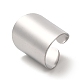 ステンレス鋼のオープンカフリング304個  ワイドプレーンバンドリング  ステンレス鋼色  usサイズ8 1/4(18.3mm) RJEW-Z015-02P-1