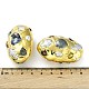 Perline in ottone placcato a cremagliera con perla keshi naturale barocca KK-K348-14G-3