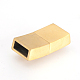 304ステンレススチール製マグネットクラスプ  マットなスタイル  長方形  ゴールドカラー  22x10x5mm  穴：3x8mm STAS-Q211-55-2