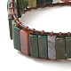 Natural Indian Agate Rectangle Beaded Bracelet BJEW-JB08198-02-4