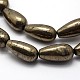 Teardrop Natural Pyrite Beads Strands G-L320-10-2