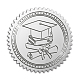 カスタムシルバーホイルエンボス画像ステッカー  賞状シール  メタリック製スタンプシールステッカー  ワードオナーロールの花  卒業テーマ模様  5cm  4pcs /シート DIY-WH0336-003-1