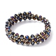 Bracelet de style wrap perlé rondelle de verre BJEW-JB09965-02-1