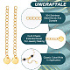 UNICRAFTALE 30Pcs Stainless Steel Golden Curb Chain Extension End Chains with Flat Round Charms Necklace Bracelet Extension Chain Anklet Extenders for Women DIY Jewelry Making 57~60mm STAS-UN0053-99-5