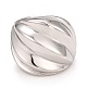 304 Stainless Steel Textured Chunky Ring RJEW-B040-21P-2