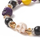 Bracelets de perles tressés en turquoise synthétique (teints) BJEW-JB09923-03-2