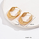 Boucles d'oreilles créoles multicouches en acier inoxydable plaqué or véritable 18 carat UF5198-3-3