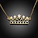 Women Golden Pated Brass Cubic Zirconia Heart Pendant Necklaces NJEW-BB00518-02-2