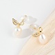 Серьги-гвоздики из листовой латуни с прозрачным кубическим цирконием KK-D301-16G-4
