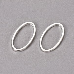 Messing Verbinderring, Oval, Silber, 16x8x1 mm