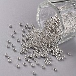 11/0 grado a cuentas redondas de semillas de vidrio, teñido, plata, 2.3x1.5mm, agujero: 1 mm, aproximamente 48500 unidades / libra