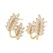 Серьги-гвоздики из латуни с покрытием из листовой стали EJEW-N055-30G-RS