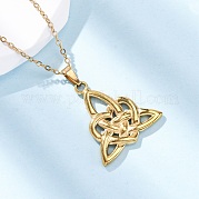 Ожерелья с подвеской Trinity Knock из нержавеющей стали 304 NJEW-H059-02G