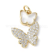 Подвески из латуни микропаве с фианитами и стеклом KK-F892-49G-01
