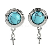 Синтетические бирюзовые серьги KK-P283-04P