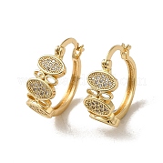 Серьги-кольца из латуни с микропаве из кубического циркония EJEW-L271-08KCG-03