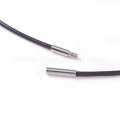 ワックスポリエステルコードネックレス作り  304ステンレススチール留め具付き  ミックスカラー  18.11インチ（46cm）  1.5mm&nbsp;MAK-I011-04