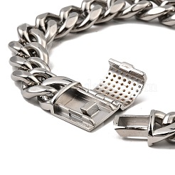 Bracelet à maillons cubains en acier inoxydable 304&nbsp;NJEW-D050-02J-P