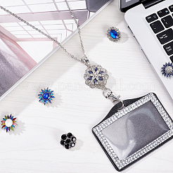 Kit de fabrication de colliers et porte-badges interchangeables avec cordon de bureau et fleurs&nbsp;DIY-SC0021-46