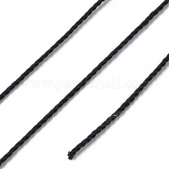 15本撚りの丸型ナイロン撚り紐  スプールで  ブラック  1mm  約21.87ヤード（20m）/ロール&nbsp;NWIR-Q001-01A-05