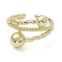 Стойка покрытие латунь открытые манжеты кольца&nbsp;RJEW-K257-21G