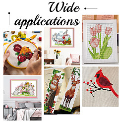 6 шт. 2-х цветная хлопковая прямоугольная ткань для вышивки крестом DIY-AR0004-83