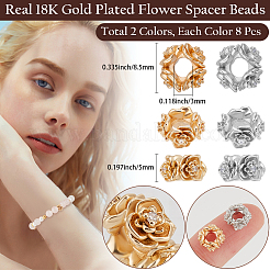 16шт 2 цвета латунные дистанционные бусины&nbsp;KK-BBC0018-92