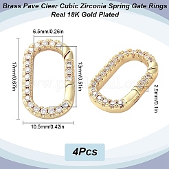 4 шт. застежки из латуни с микропаве KK-SC0005-73