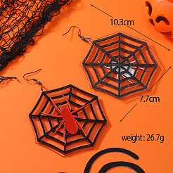 Акриловые серьги-подвески в виде паука с паутиной SD9923