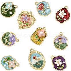 10шт 10 стиля подвески из сплава с эмалью ENAM-FS0003-29