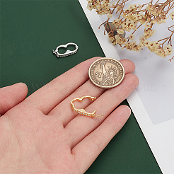 2 шт. 2-цветные родиевые застежки-крутилки из стерлингового серебра с микропаве из прозрачных кубических цирконий&nbsp;FIND-PH0018-35B