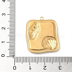 Подвески из нержавеющей стали 304 из эпоксидной смолы с натуральными ракушками и пайетками внутри STAS-L026-17G-D03