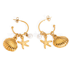 Летние серьги-гвоздики из нержавеющей стали в форме морской звезды ME5016-4