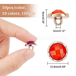 100 шт. 10-цветная перламутровая резиновая пуговица на ножке DIY-NB0008-50