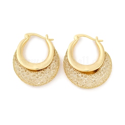 Orecchini a cerchio in ottone chiaro con zirconi cubici&nbsp;EJEW-R025-36G